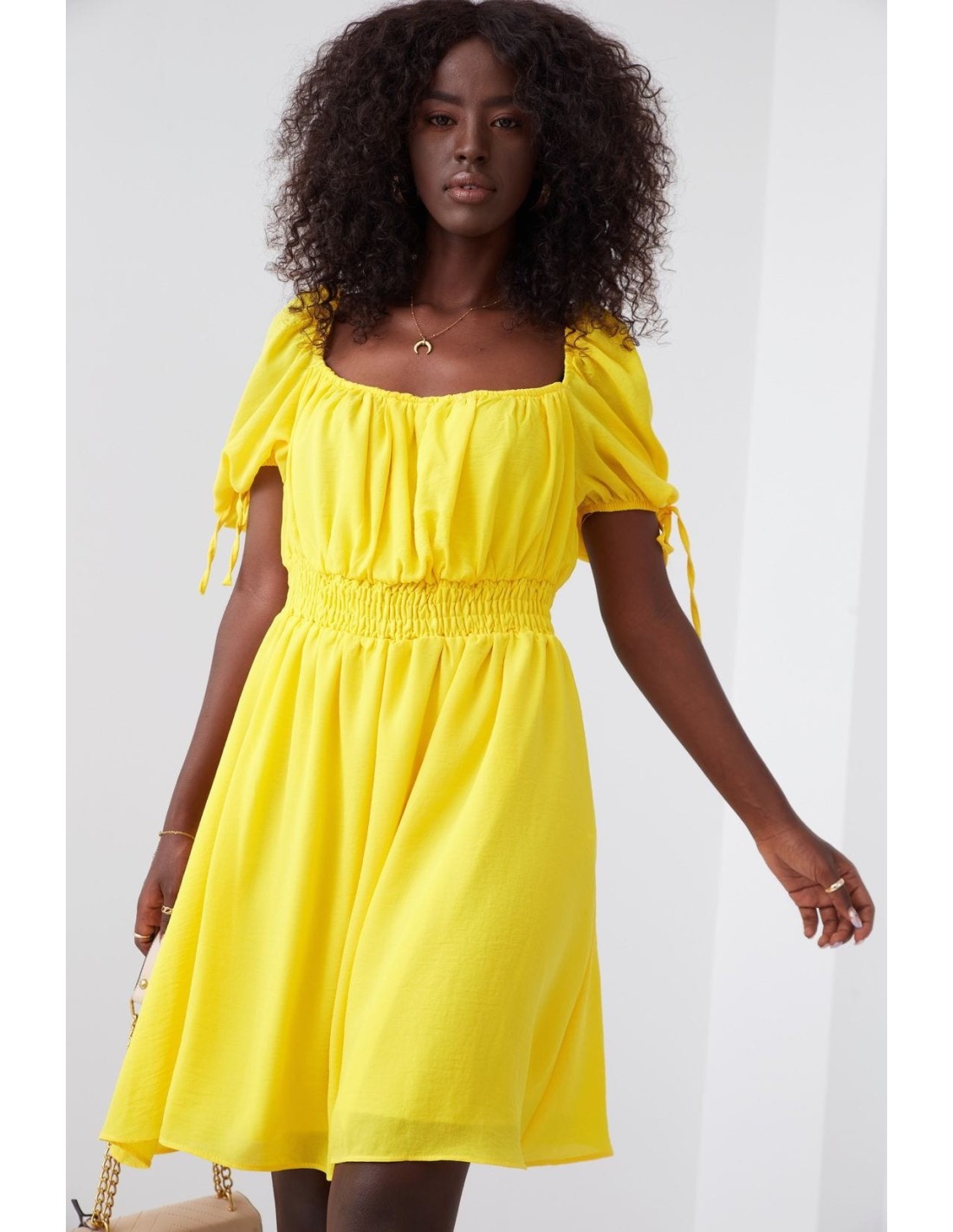 Airy yellow Spanish dress 03045 - Online store - Boutique